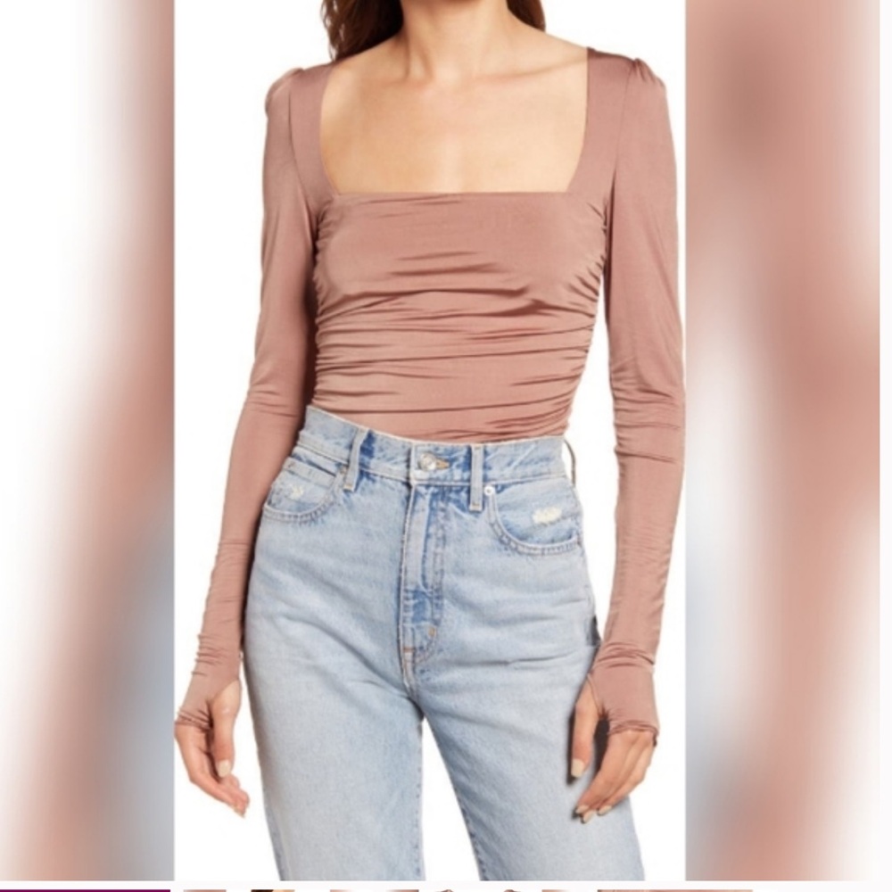 Free People Mauve Long Sleeve Top